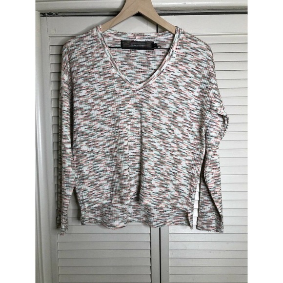 CODE X MODE Space Dye Sweater Top Womens Sz XS Knit Long Sleeve Multi Color - Picture 1 of 8
